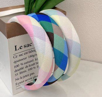 Plaid Sponge Headband Colorful Fashion Girls Hair Hoop Headbands Ladies Korean Hair Accessories