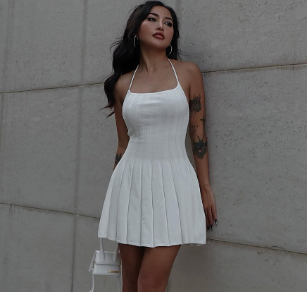 Women's Temperament Backless Waist Slimming Party Dress