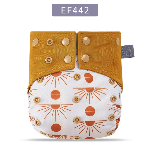 Elinfant Coffee Fiber Inner Baby Cloth Diapers Double Gusset Washable Baby Nappy Without Insert E4
