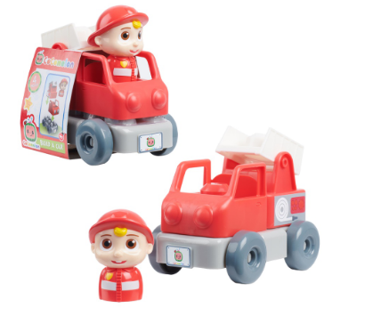 Cocomelon Build-A-Vehicle JJ in Red Fire Truck Building Blocks