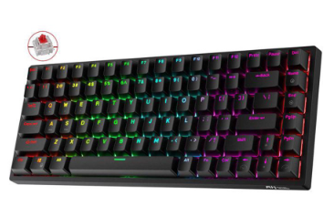 Royal Kludge RK84 Tri-mode RGB 84 Keys Hot Swappable Mechanical Keyboard Black (Red Switch)