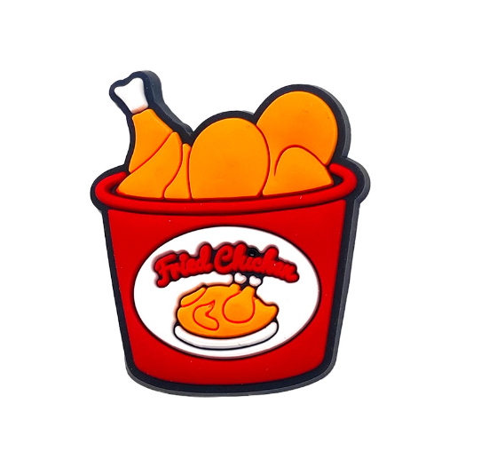 Cartoon Hamburger Food Croc Accessories Fried Chicken Jibbits Charm Popeyes Fries Jibits Crocs for Women Shoe Charms Pins Decoration f7