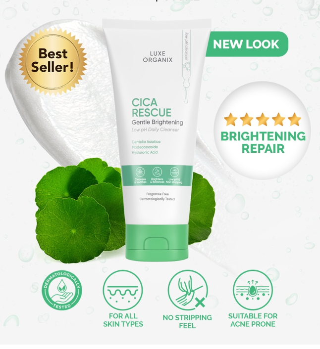 Luxe Organix Cica Rescue Gentle Brightening Cleanser 150g