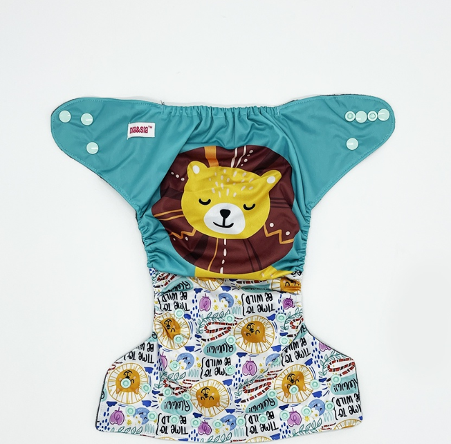 Bamboo Charcoal Cloth Diaper with Bamboo Charcoal Inserts and Double Leg Gusset D16