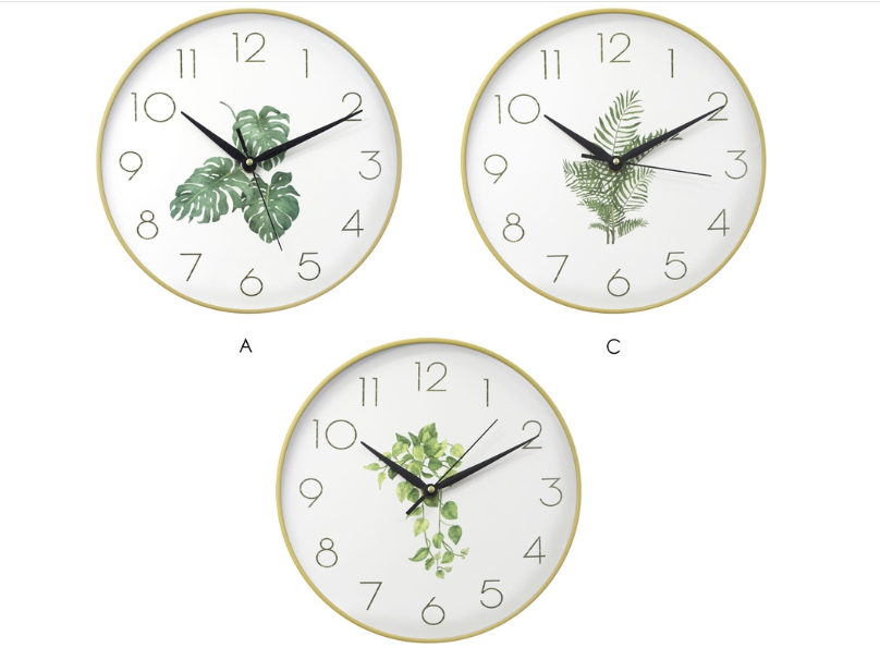 At Home Nature Nordic Wall Clock 11 Inches Easy Read Time Leaf Green Analog Home Office School