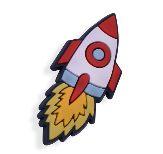 Cartoon Space Rocket Croc Design Jibitz Astronaut Rainbow Jibits Crocks Charm Pins for Men Shoe Accessories Decorations 10