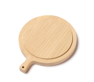 Outdoor Round Bamboo Chopping Board Multi-function Non-slip Portable Cutting Board Pizza Tray With Handle
