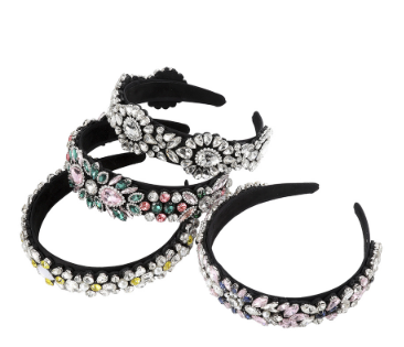 Korean Woman Baroque Crystal Rhinestone Headband Fashion Diamond Hairband Hair Accessories