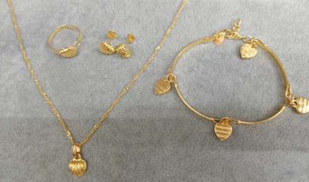 Bangkok Gold Hearts Jewelry Set 4in1