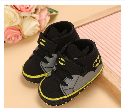 Batman baby Baptism shoes Boys and Girls non-slip Canvas shoes Baby shoes cotton soles durable casual toddler shoes suitable for children