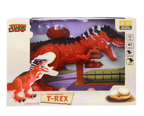 Stomp and Chomp T-Rex Red and Black Battery Operated Dinosaur