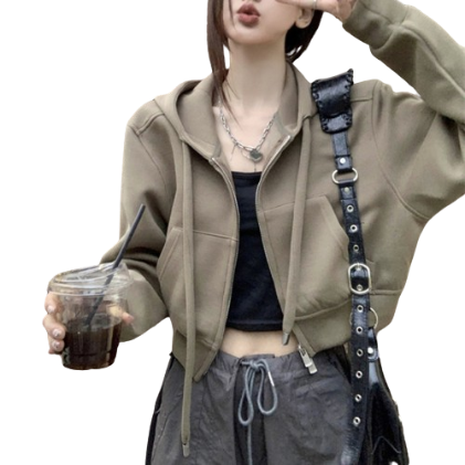 Lovito Women Pocket Zipper Front Zip Coat LNA37059 (Mocha Brown)