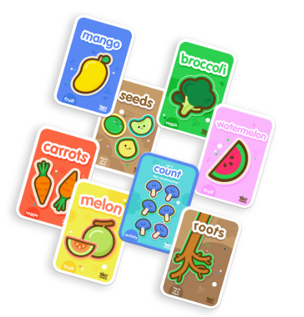 Tiny Things Baby's First Garden Word Educational Flash Cards | Toddler Homeschool Montessori English