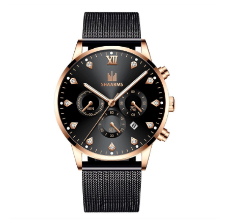 Fashion Men Stainless Steel Quartz Watches with Calendar M05