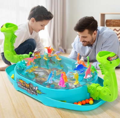 Little Buddy Toy Dinosaur Catapult Battle Desktop Kids Puzzle Game Dinosaur Set Tyrannosaurus rex Simulation Gift Parent-Child