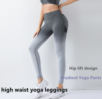 Woman Yoga Seamless Leggings Sports Tights Fitness Long Pants Gradient Color Girl Pants