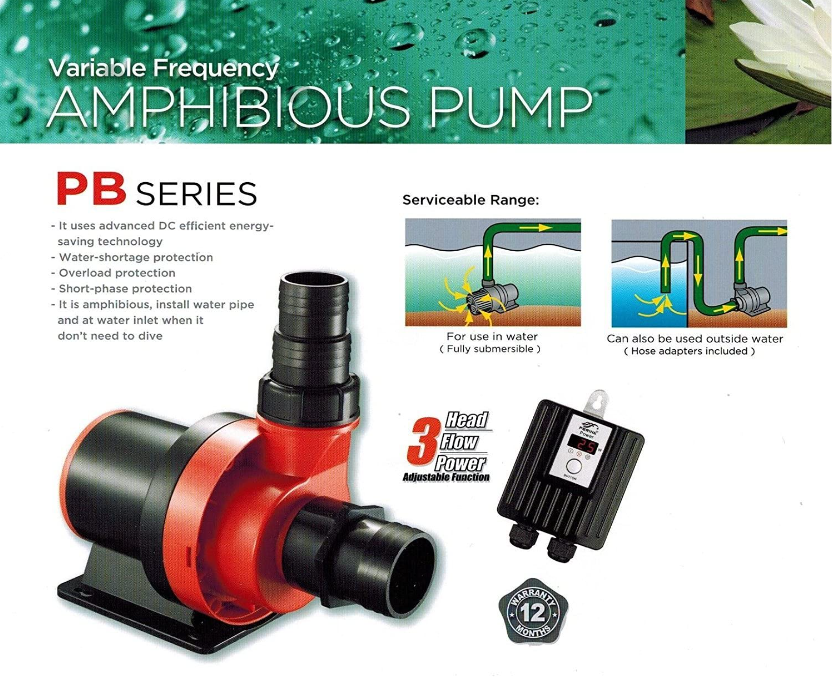 Periha PB-20000 Amphibious Water Pump Low Energy Consumption Submersible Pump 20000L/hr 120watts 6.5m Amphibious Pump