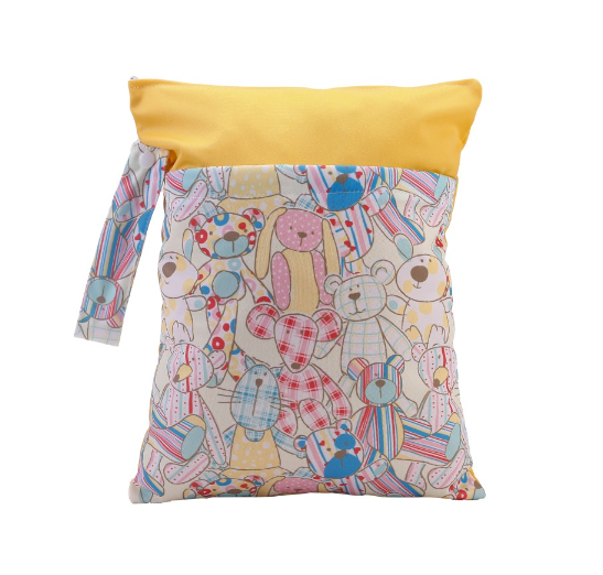 Reusable Waterproof Pattern Double Pocket Diaper Wet Bag DWB3