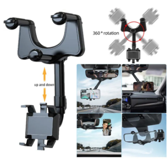 Rearview Mirror Car Mobile Phone Holder Rotatable and Retractable Car Phone Holder Driving Recorder Bracket