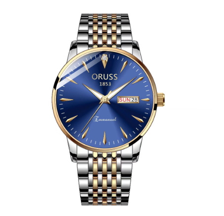 Original Luxury Stainless Steel Fashion Men's Waterproof Luminous Calendar Swiss analog quartz Automatic  Watch M5