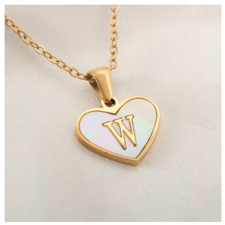 Stainless Steel 26 Letter Pendant Necklace Love Shell Card Necklace Necklace Fashion Gift for Men and Women W