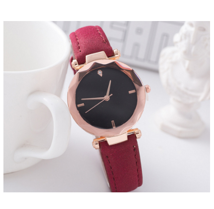new quartz watch fashion temperament student gift European simple diamond frosted leather wristwatch F3
