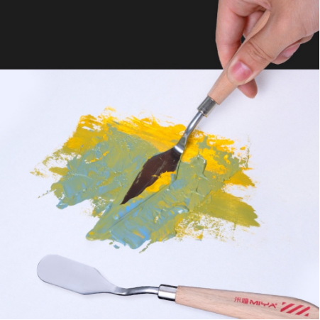 Miya painting knife Flat and Pointed for acrylic oil gouache and watercolor paint