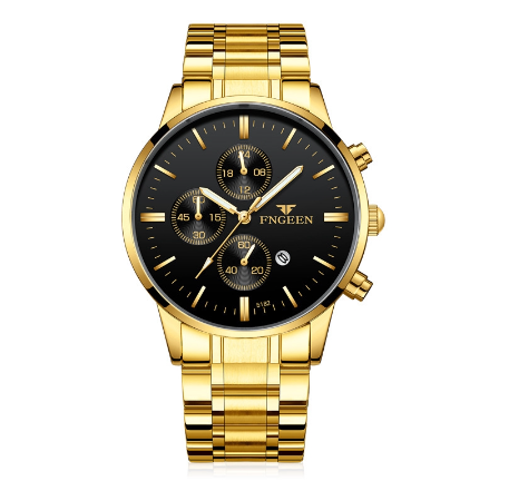 FNGEEN 5128 Men's Quartz Watch GOLD BLACK