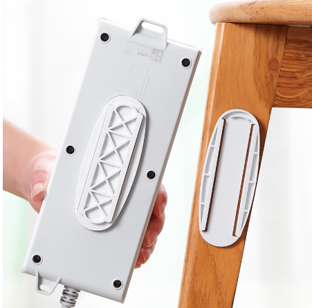 Socket Holder Office Home Decor Punch-free Wall Fixer Self-Adhesive Socket Storage Shelf Power 1pcs