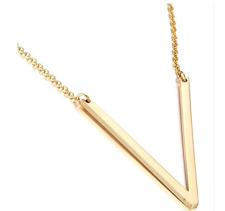 Stainless Chain with Letter Pendant Necklace V