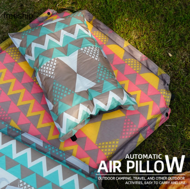 Automatic Inflatable Pillow Fordable Sponge Adjustable Air Cushion for Camping