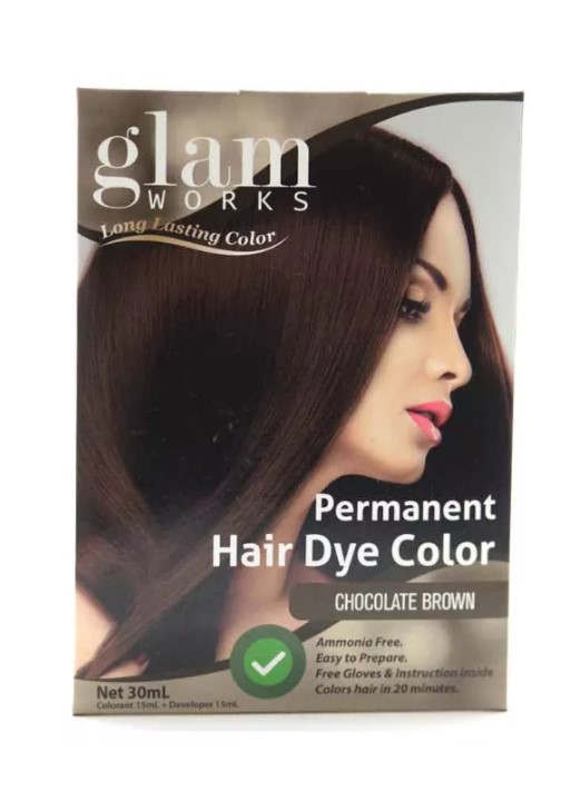 Glamworks Permanent Hair Dye Color Chocolate Brown 30ML