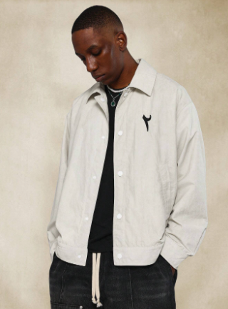 SUMWON Button Through Jackets With Arabic Number & Letter Graphic Print College Ready