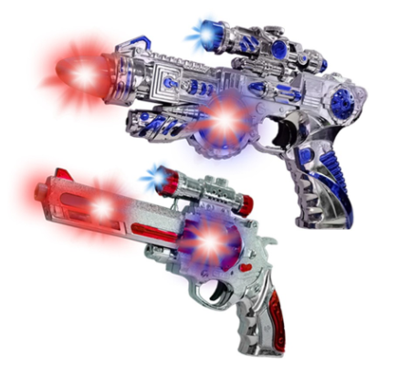 Space Toy Gun Silver Game Flashing Light And Sound Toys for Boys Gun Series