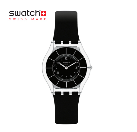 Swatch Skin Black Classiness Again SS08K103 Black Bio-Sourced Strap Watch