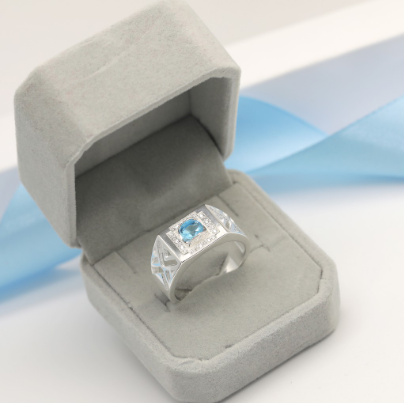 SILVER M069 Italy 92.5 Silver Men's Ring