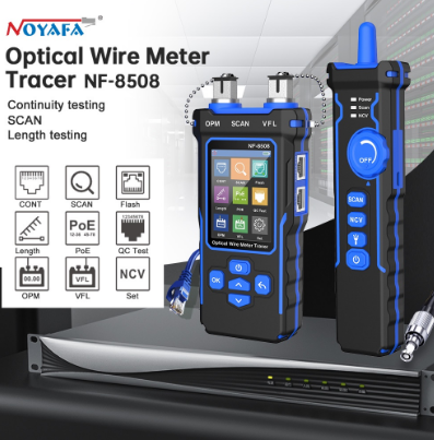NOYAFA NF-8508 Network Cable Tester LAN Optical Power Meter Tester LCD Display Measure Length Wiremap Tester Cable Tracker