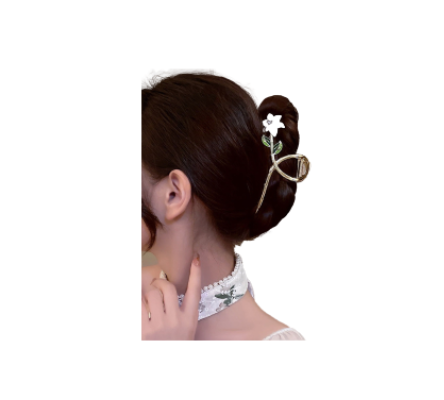 Lovito Women Elegant Floral Flowers Metal Hair Clips LFA06267 (Gold)