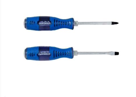 STANDARD Chrome ScrewDriver insulated +/-- hand tool High Quality Hardware Tools (SD0386-SD0387)