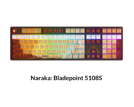 Akko Naraka: Bladepoint 5108S Hot-swappable Wired Mechanical Keyboard with RGB Backlit, JDA Profile Dye-Sub Keycaps, Full-size Board with Numpad