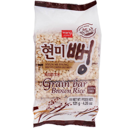 Wang Korea Hyun Mi Ppung Grain Bar Brown Rice Crackers  121g