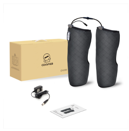 Comfier Heated Knee Brace Wrap Massage Vibration Massager Heating Pad for Fatigue Leg Stress Relief Cf-5701