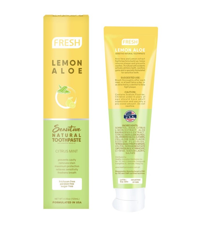 Fresh Lemon Aloe Sensitive Natural Toothpaste 120ml