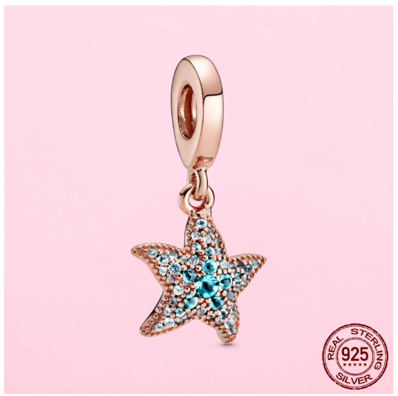 925 Sterling Silver Flamingo Leaf Rose Flower Charm CZ Luxury Pandora Pendant Fit Pandora Bracelet Necklace For Women DIY Making S3