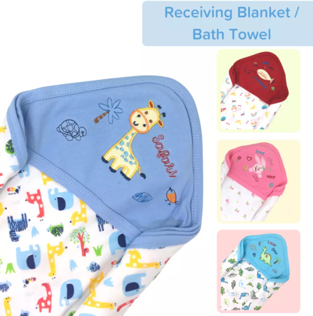 All Cubs 100% Cotton Hypoallergenic Baby Receiving Blanket / Bath Towel with Hood - Premium Quality