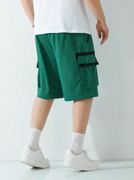 Men's Drawstring Waist Casual-Fit Casual Cargo Shorts