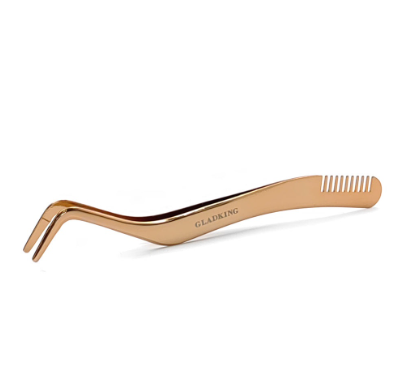 GLADKING ROSE GOLD EYELASH TWEEZER WITH EYEBROW COMB