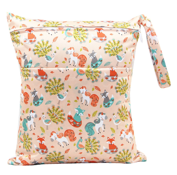 30x36cm Lager Size Diaper Wet Dry Bags Double Zipper Printed Portable Waterproof Bag Storage Bag Swimwear Bag C1