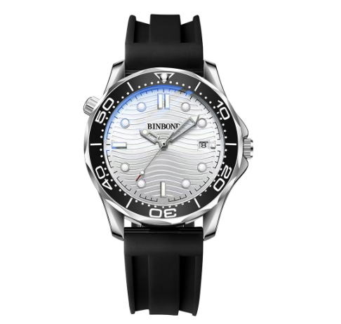 Binbond Men Business Steel Band Quartz Watch Rotating Dial Waterproof Unique Watch Men M10
