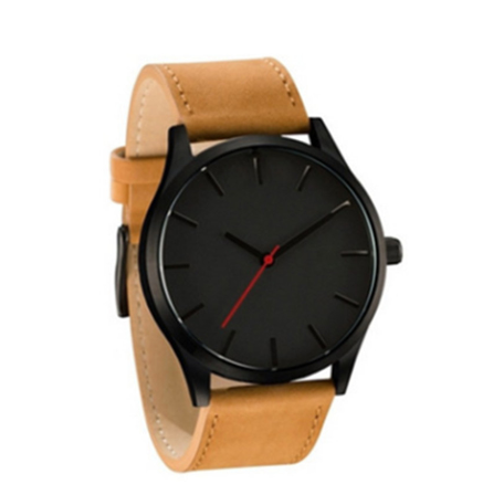 Simple casual fashion large dial without LOGO frosted belt scale quartz men's watch M4
